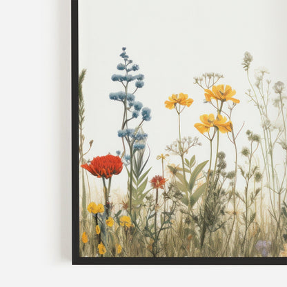 Wildflower Meadow Prints, Minimalist Floral Decor, Nature Wall Art - WildfieldPrints