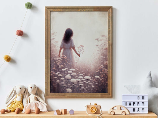 Wildflower Nursery Art, Adorable Girl's Room Decor, Vintage Touch - WildfieldPrints