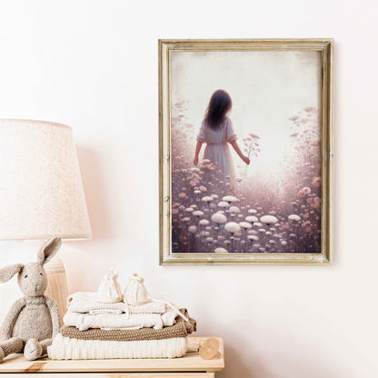 Wildflower Nursery Art, Adorable Girl's Room Decor, Vintage Touch - WildfieldPrints