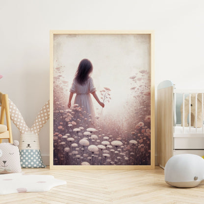 Wildflower Nursery Art, Adorable Girl's Room Decor, Vintage Touch - WildfieldPrints
