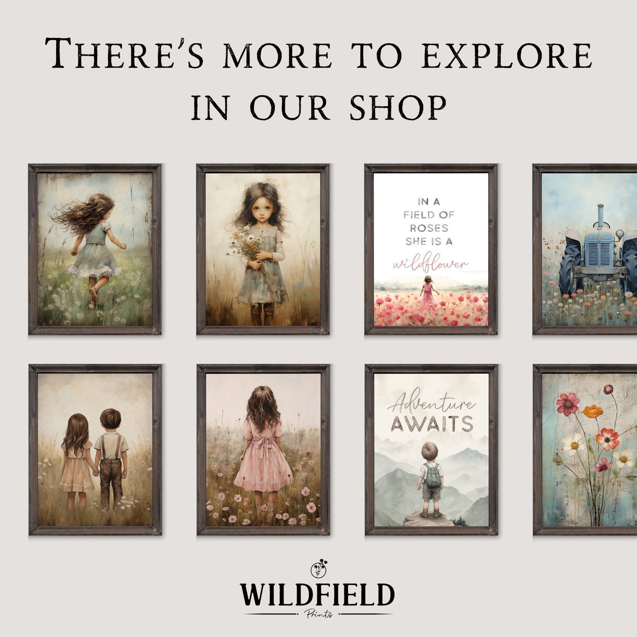 Wildflower Portrait Print – Floral Girls Room Wall Art • Set of 3