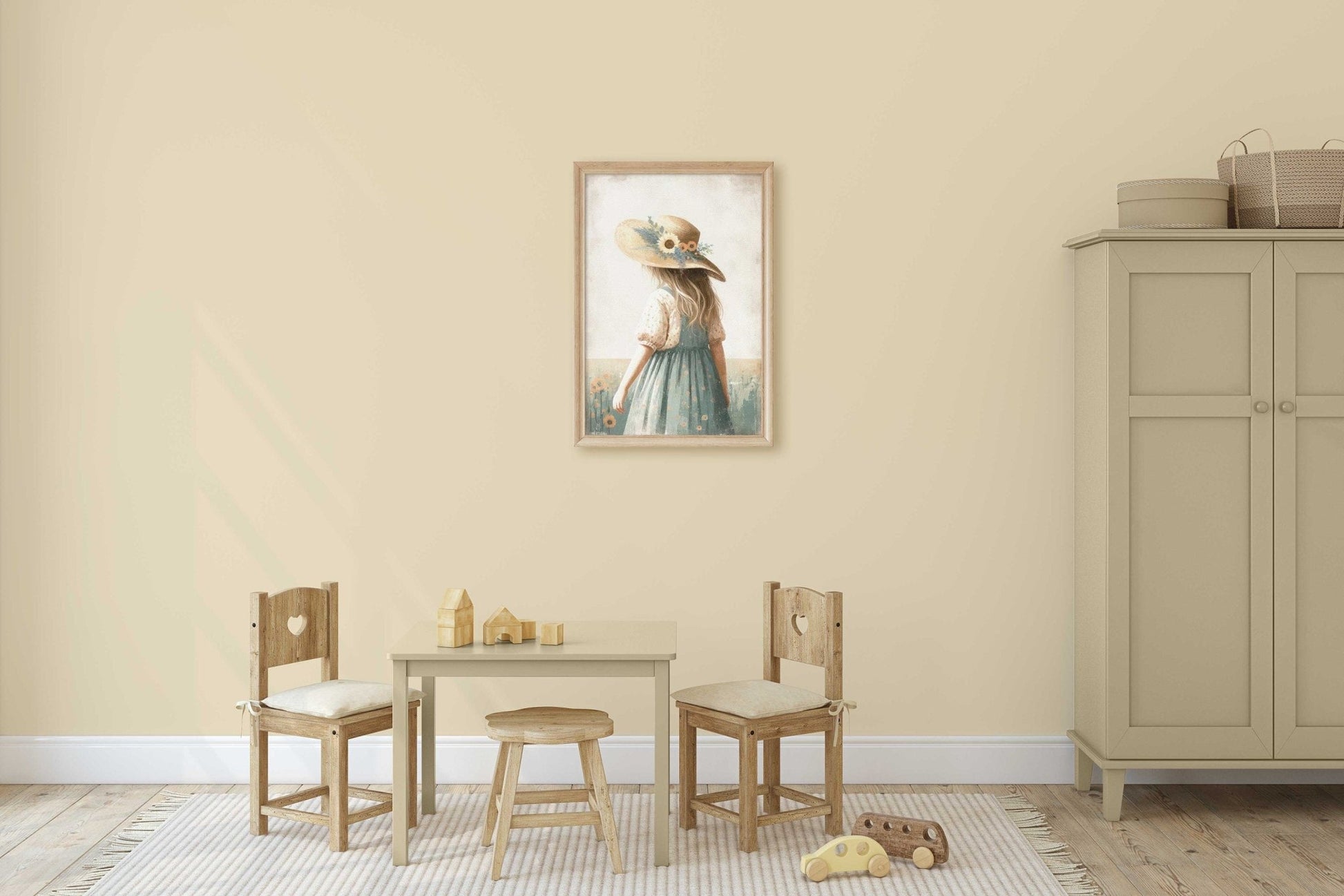 Wildflower Nursery Decor, Girly Wall Art, Toddler Girl with Flowers - WildfieldPrints