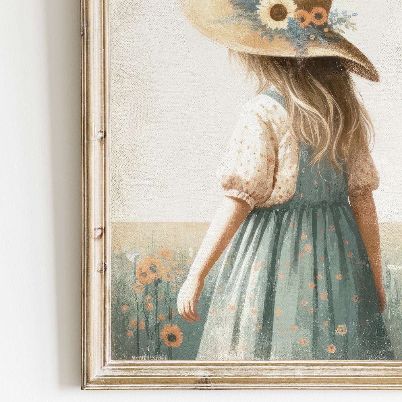 Wildflower Nursery Decor, Girly Wall Art, Toddler Girl with Flowers - WildfieldPrints