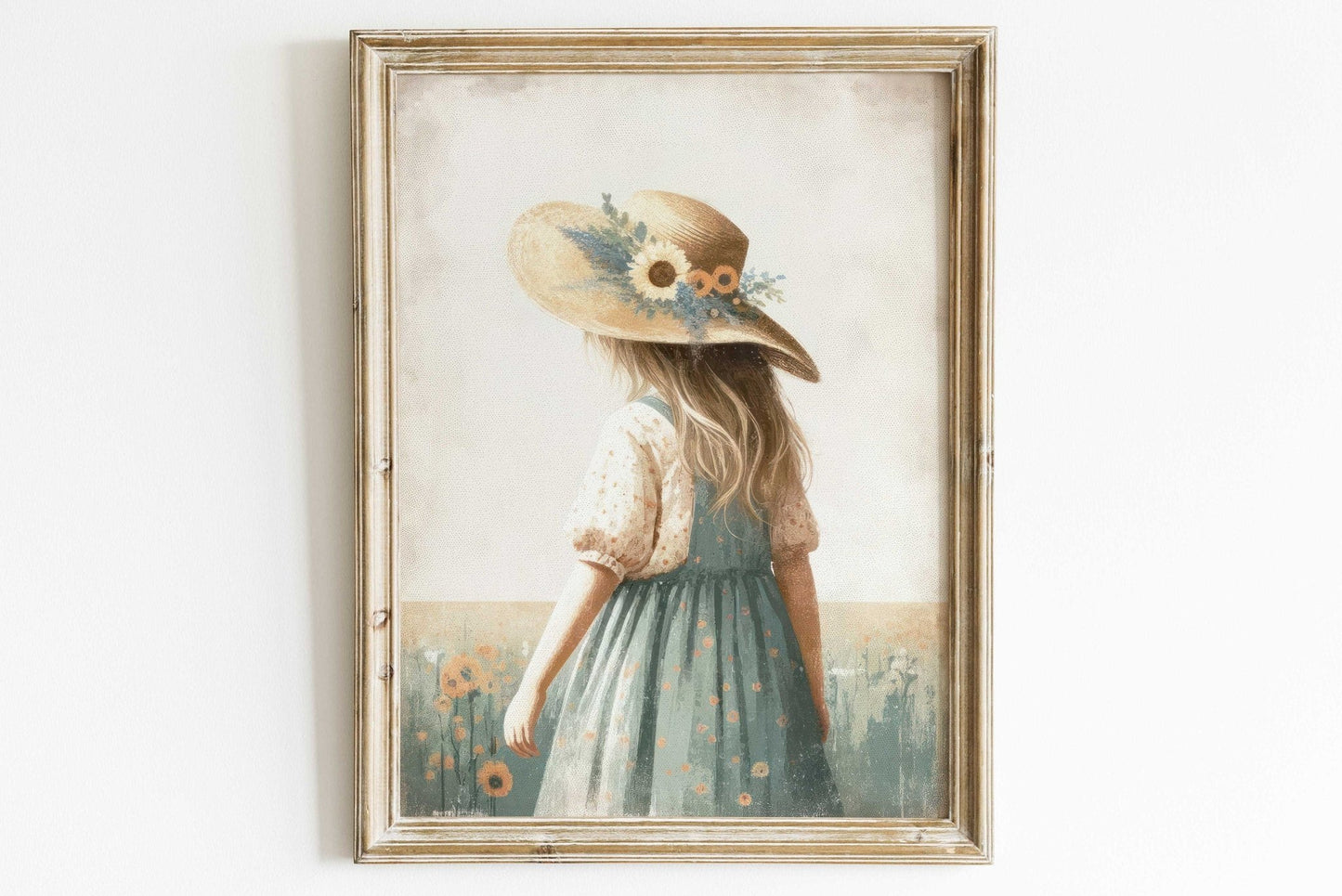 Wildflower Nursery Decor, Girly Wall Art, Toddler Girl with Flowers - WildfieldPrints