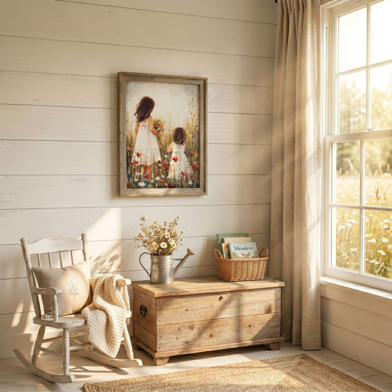 Wildflower Nursery Print – Floral Girls Room Wall Art