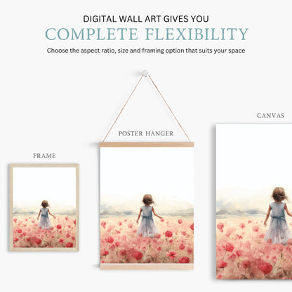 Wildflower Nursery Print, Inspirational Girl Room Decor, Floral Art - WildfieldPrints