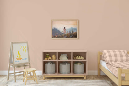 Wildflower Nursery Print, Vintage Girl Wall Decor, Toddler Room Art - WildfieldPrints