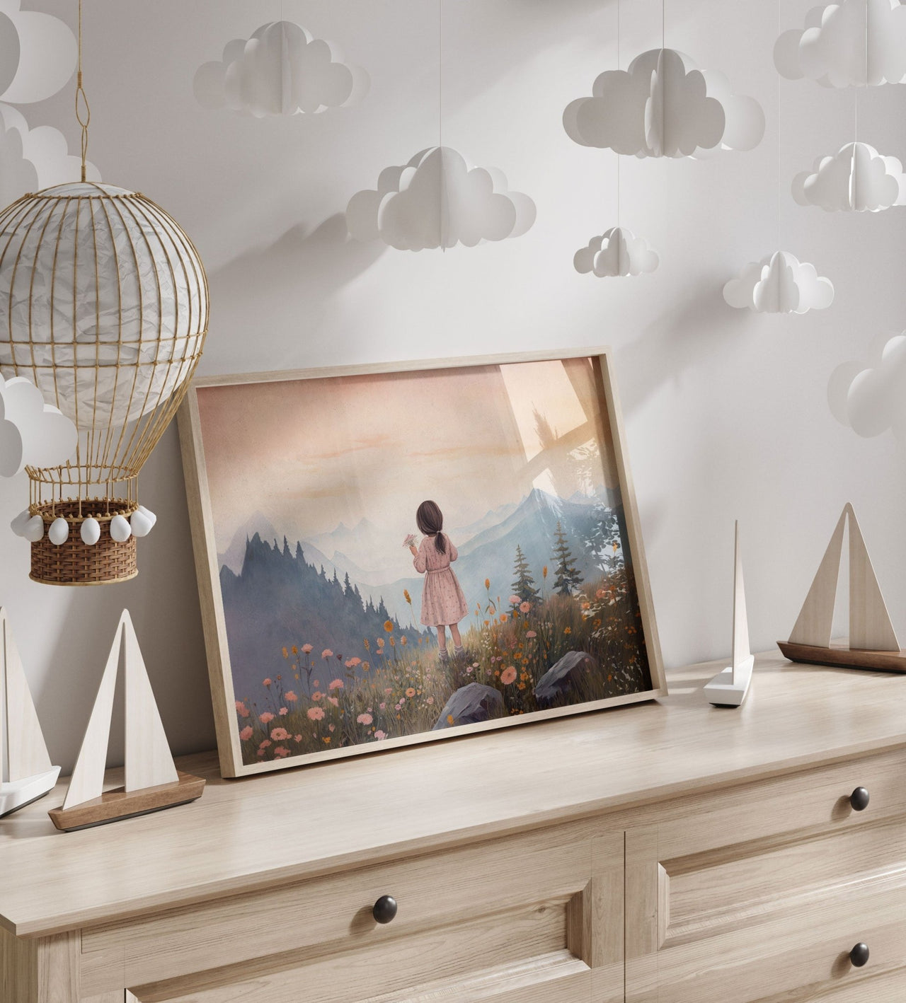 Wildflower Nursery Wall Art – Floral Girls Room Decor