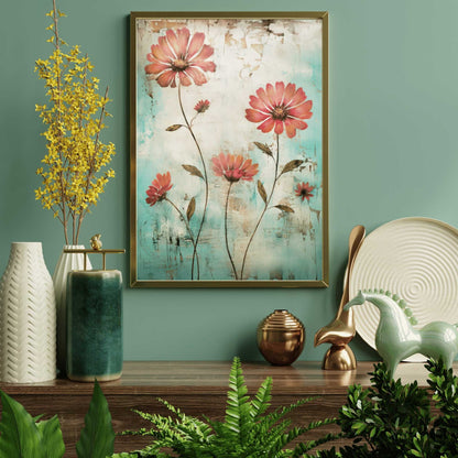Wildflower Print, Vintage Botanical Decor, Rustic Floral Home Art - WildfieldPrints
