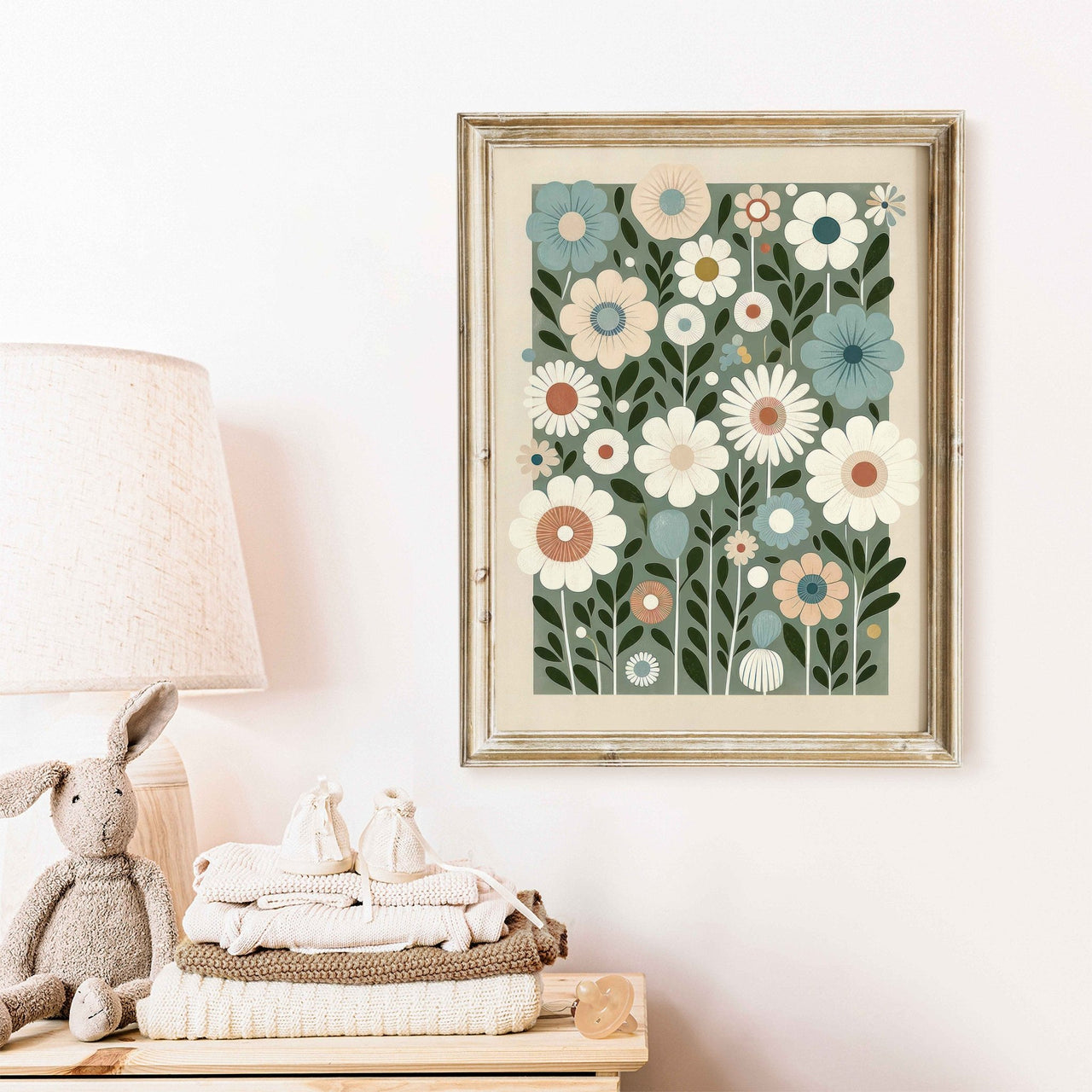 Whimsical Floral Wall Art – Flower Kids Room Print