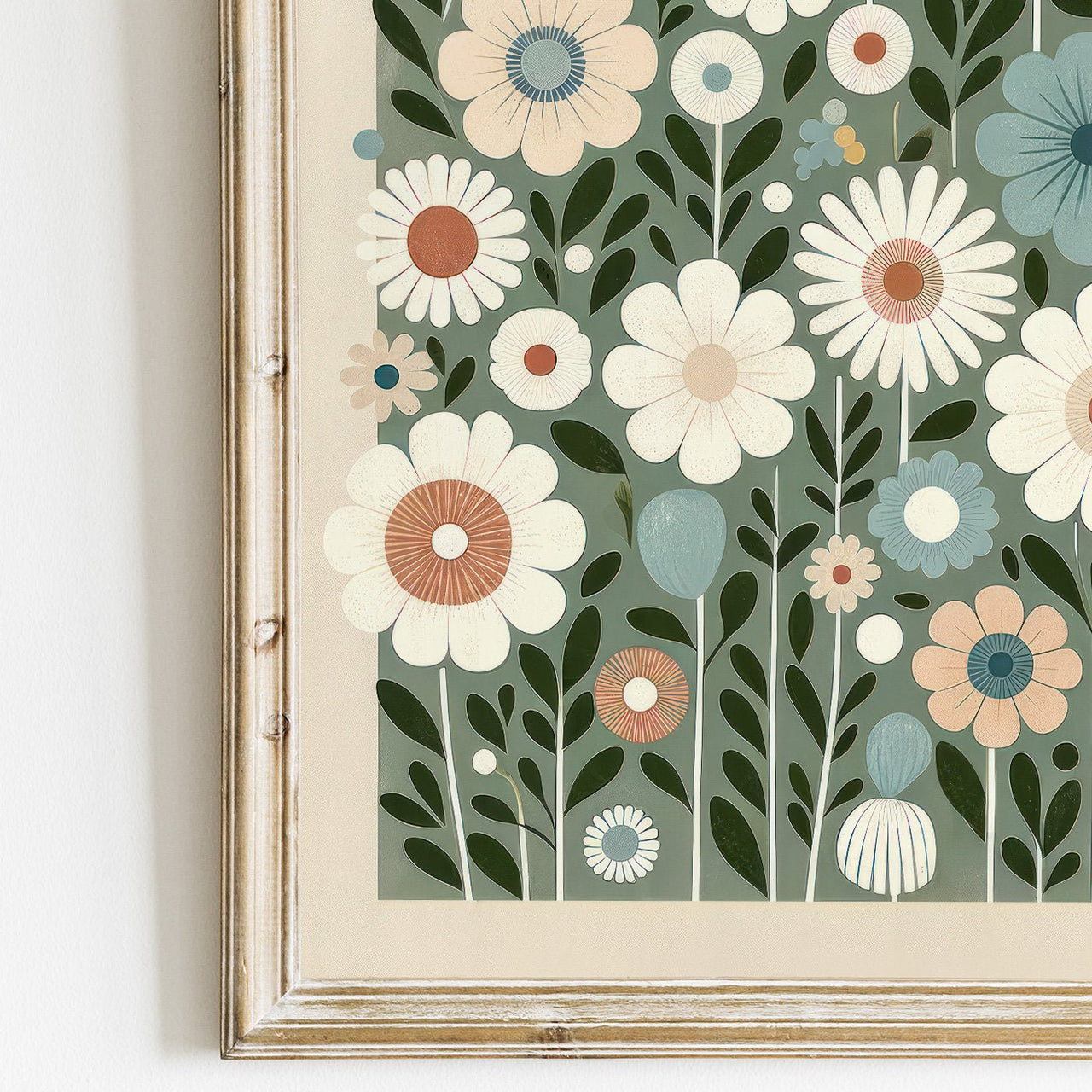 Whimsical Floral Wall Art – Flower Kids Room Print