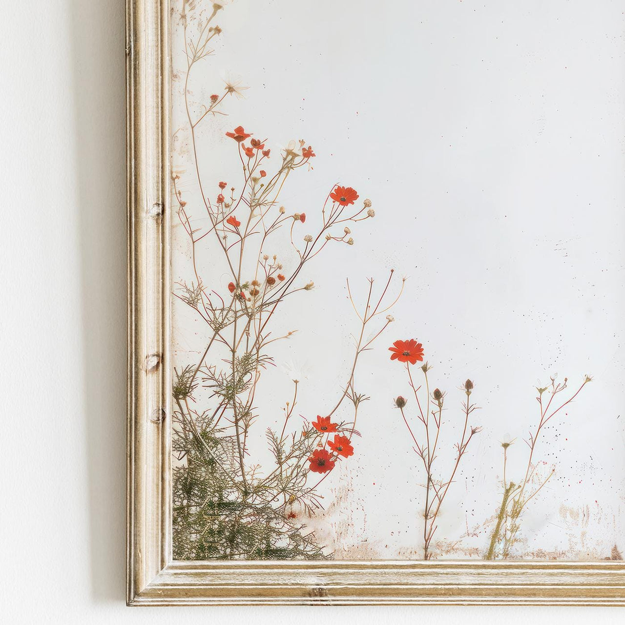 Red Wildflowers Wall Art – Floral Nursery Print