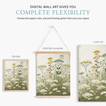 Wildflower Prints, Rustic Floral Wall Decor, Vintage Botanical Art - WildfieldPrints