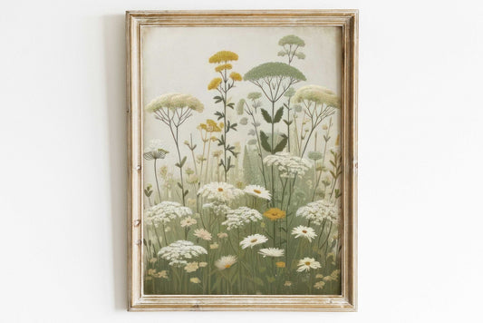 Wildflower Prints, Rustic Floral Wall Decor, Vintage Botanical Art - WildfieldPrints