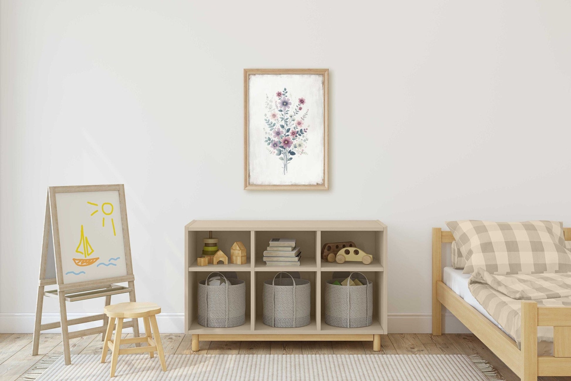 Wildflower Prints, Rustic Floral Wall Decor, Vintage Bouquet Artwork - WildfieldPrints
