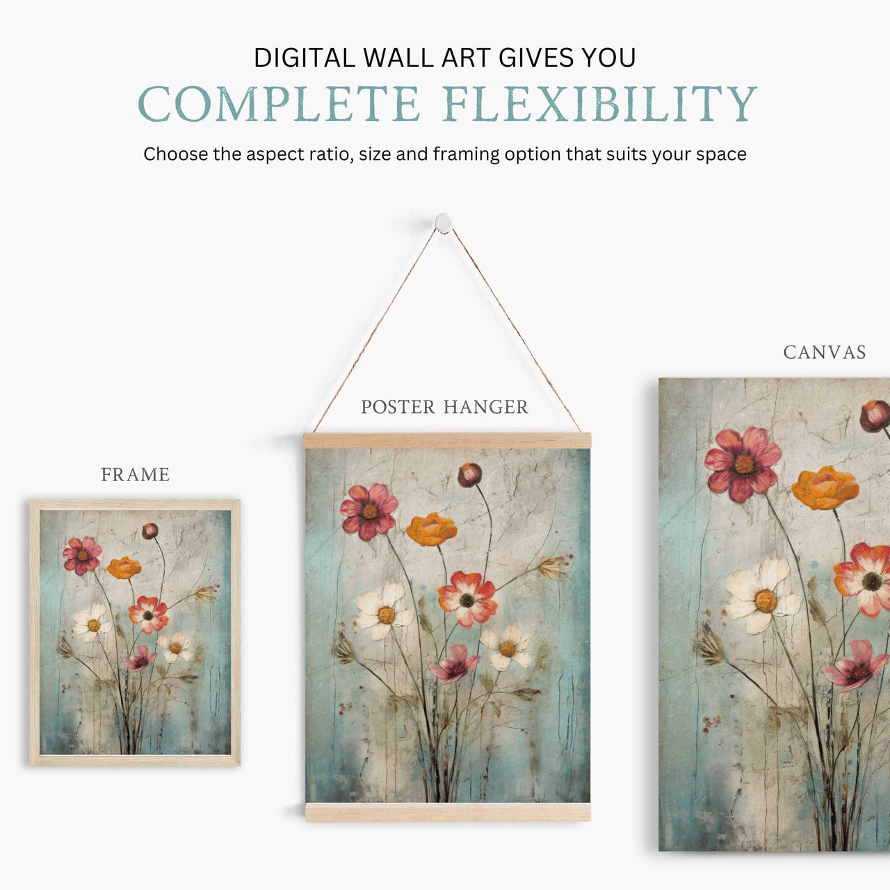 Wildflower Wall Art – Floral Girls Room Print