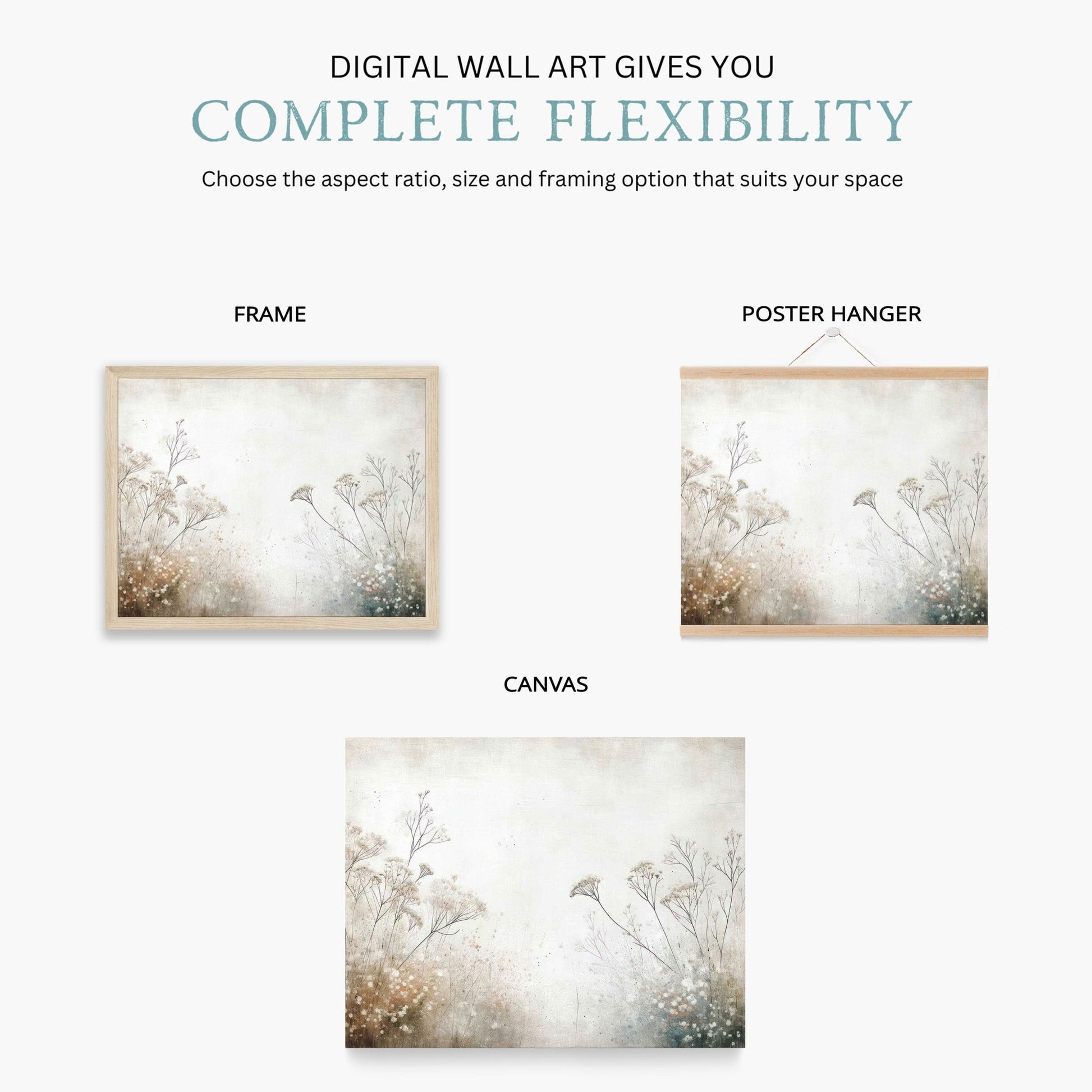 Wildflower Prints, Vintage Botanical Wall Decor, Abstract Floral Art - WildfieldPrints
