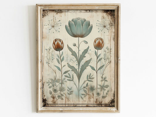 Wildflower Prints, Vintage Botanical Wall Decor, Floral Bouquet Art - WildfieldPrints