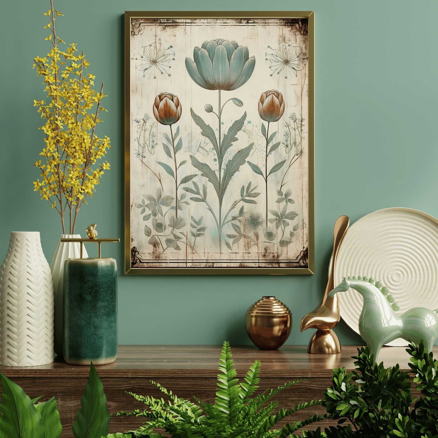Wildflower Prints, Vintage Botanical Wall Decor, Floral Bouquet Art - WildfieldPrints