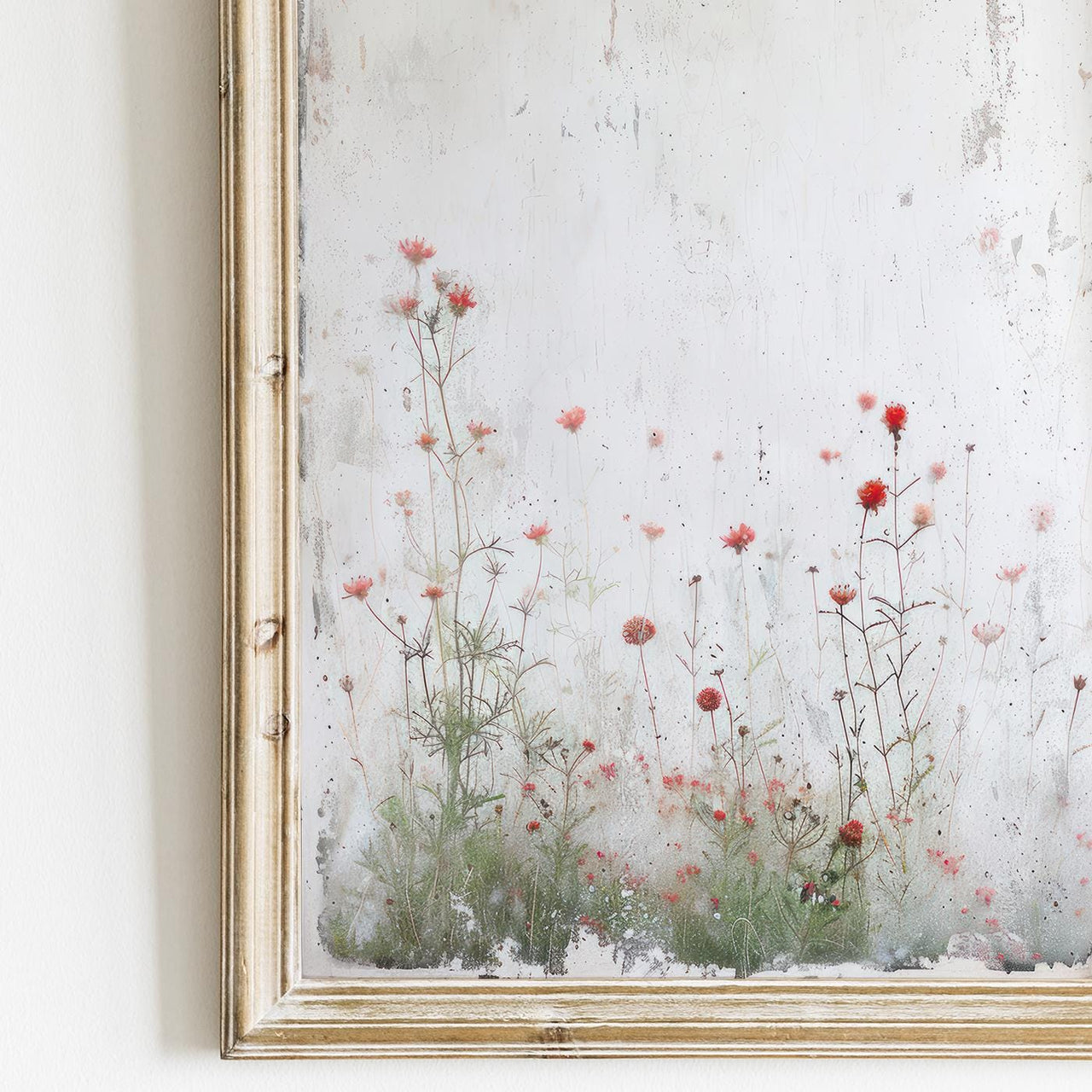 Red Wildflowers Print – Floral Nursery Wall Decor