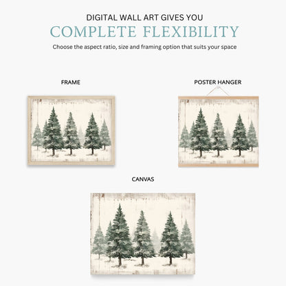 Winter Forest Prints, Christmas Wall Art, Rustic Nature Decor - WildfieldPrints
