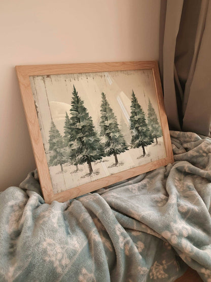 Winter Forest Prints, Christmas Wall Art, Rustic Nature Decor - WildfieldPrints