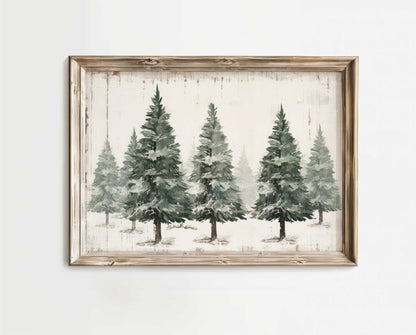 Winter Forest Prints, Christmas Wall Art, Rustic Nature Decor - WildfieldPrints