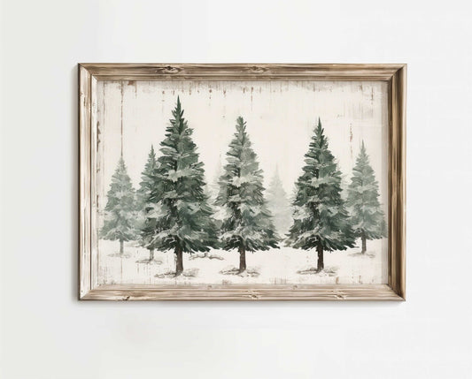 Winter Forest Prints, Christmas Wall Art, Rustic Nature Decor - WildfieldPrints