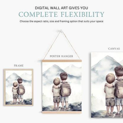Woodland Animal Nursery Prints, Adventure Themed Wall Art, Shared Room Decor - WildfieldPrints