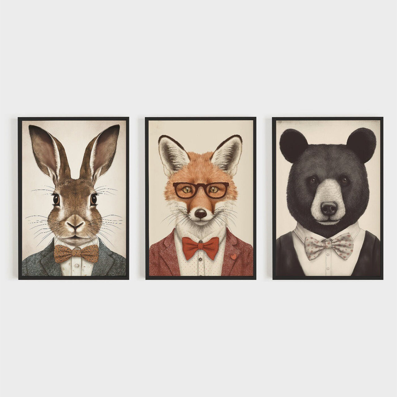 Red Fox Wall Decor – Animal Nursery Print • Set of 3