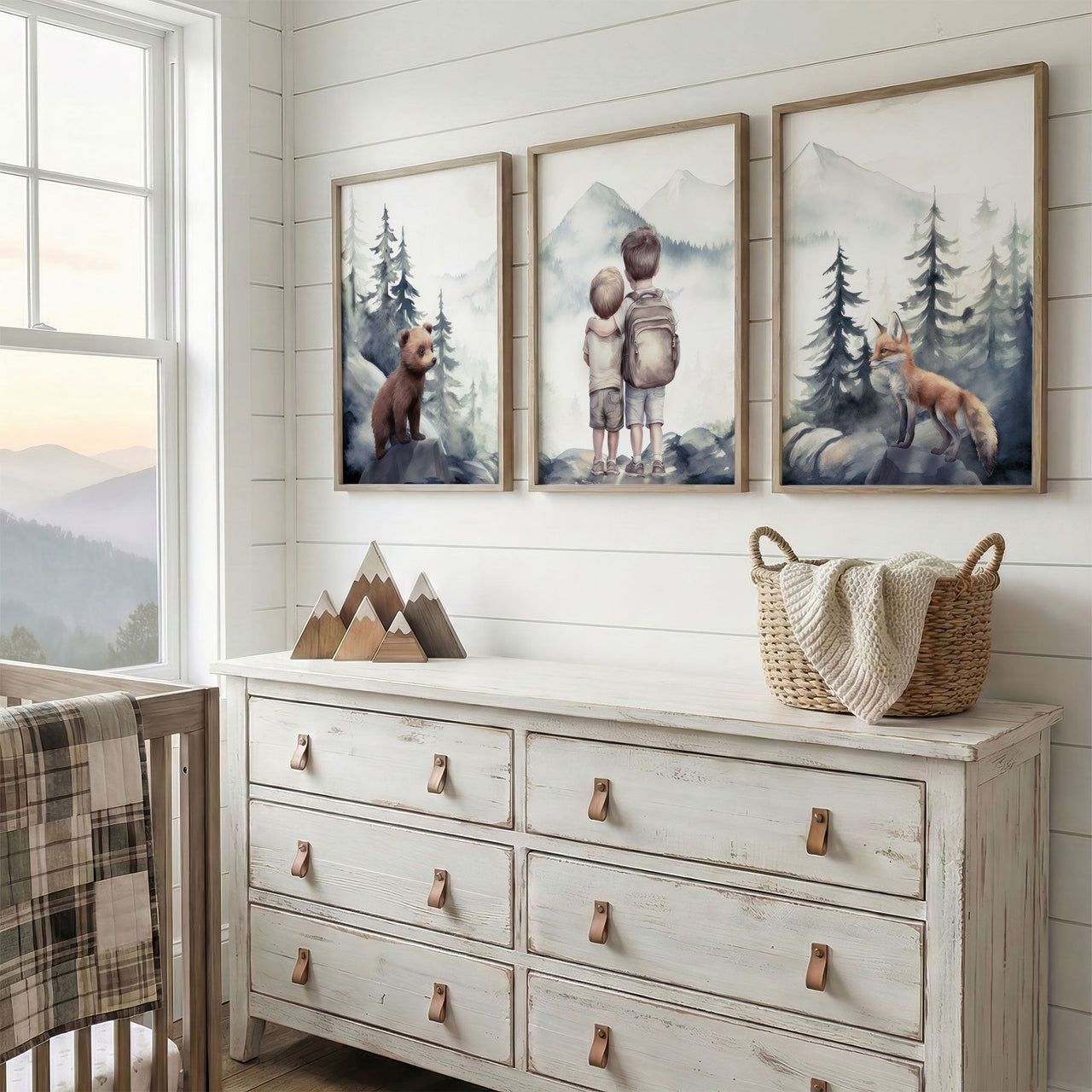 Woodland Wall Art – Forest Animal Boys Room Prints • Set of 3