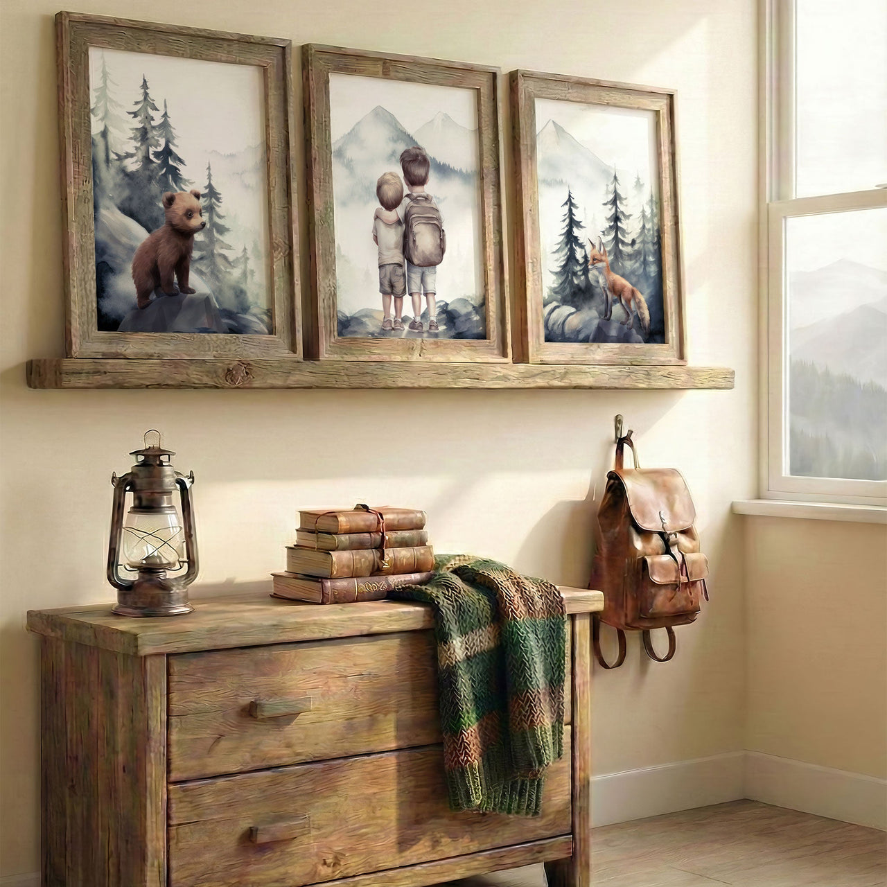 Woodland Wall Art – Forest Animal Boys Room Prints • Set of 3