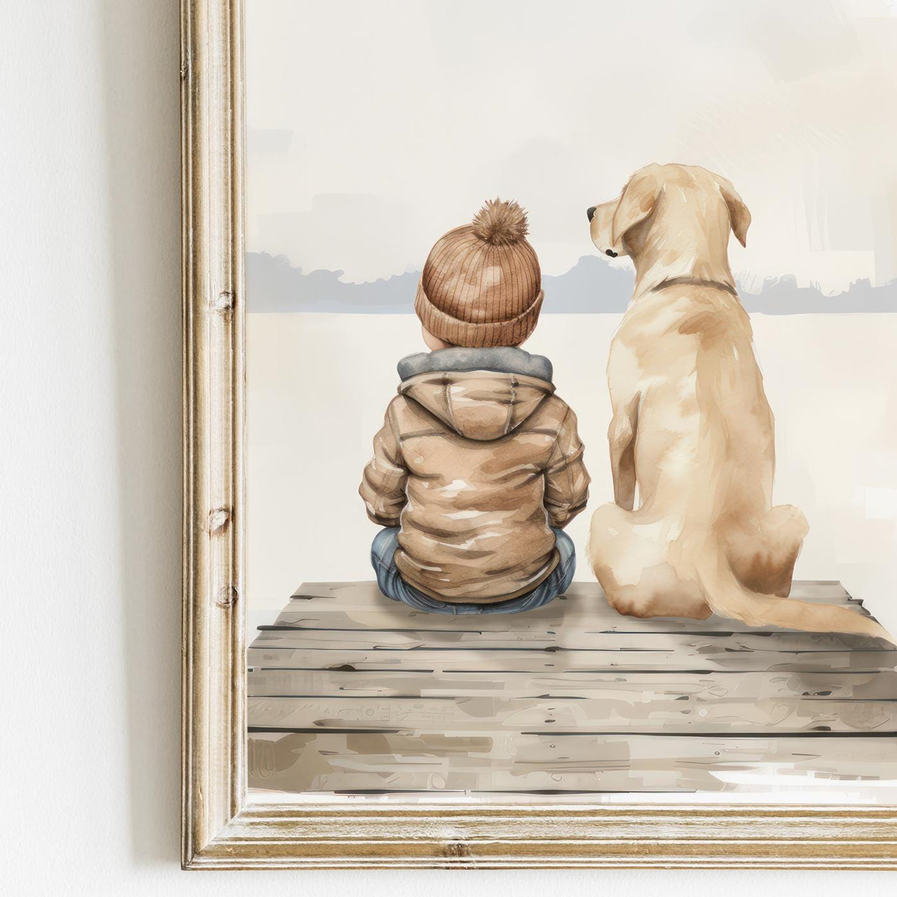 Yellow Lab Nursery Print – Dog Boys Room Wall Art • Set of 3