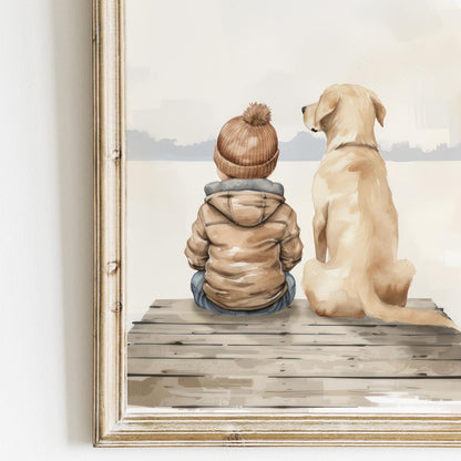 Yellow Lab Nursery Prints, Labrador Wall Decor, Dog Themed Room Decor - WildfieldPrints