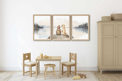 Yellow Lab Nursery Prints, Labrador Wall Decor, Dog Themed Room Decor - WildfieldPrints