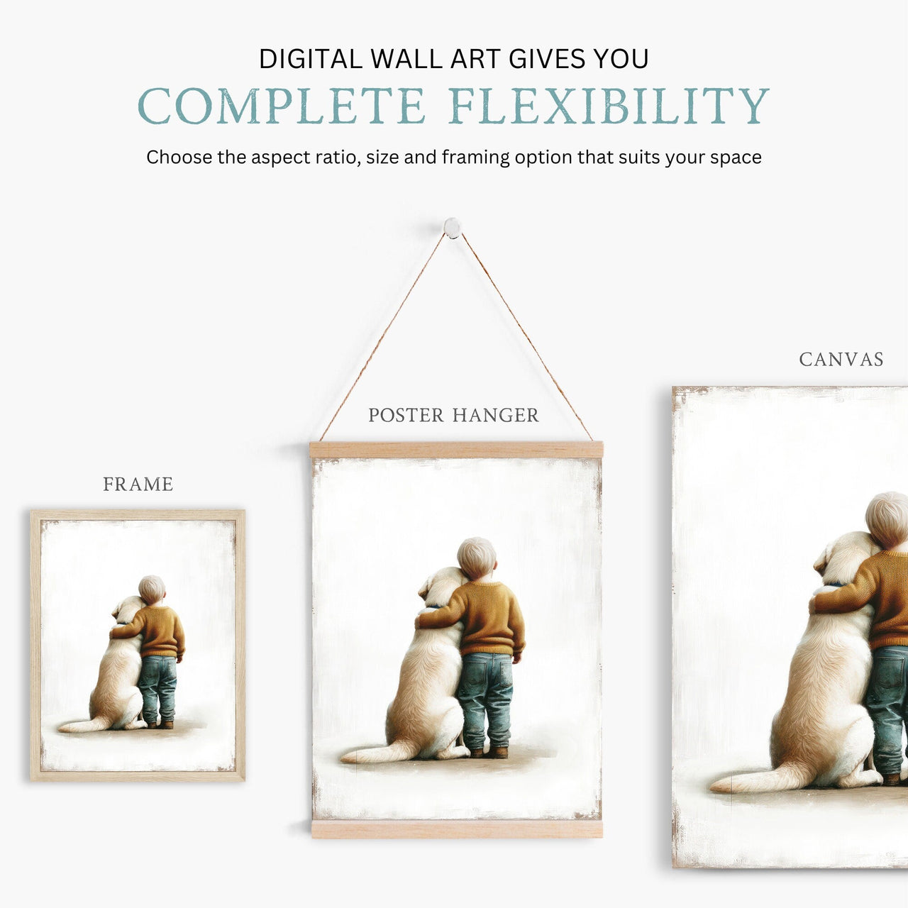 Yellow Labrador Wall Art – Dog Nursery Print for Boys
