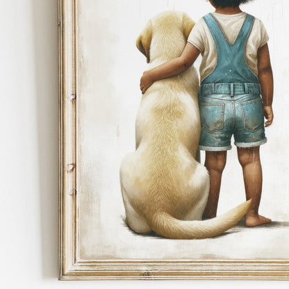 Yellow Labrador Nursery Print, Dog Wall Art, Toddler Room Decor - WildfieldPrints