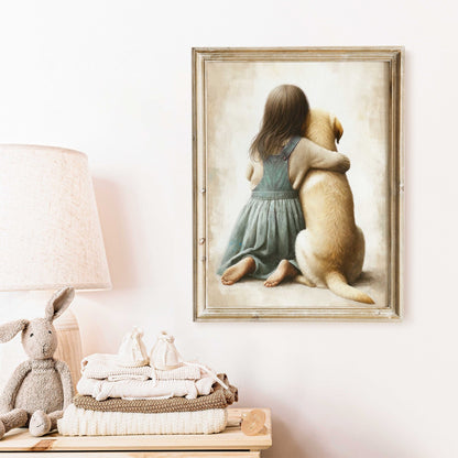 Yellow Labrador Retriever Nursery Decor, Dog Art Print, Toddler Room - WildfieldPrints