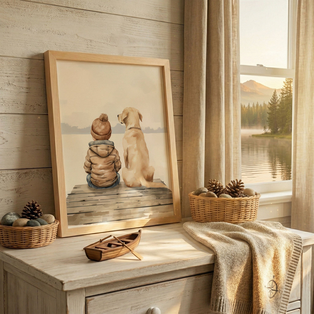 Yellow Labrador Wall Art – Dog Boys Room Print