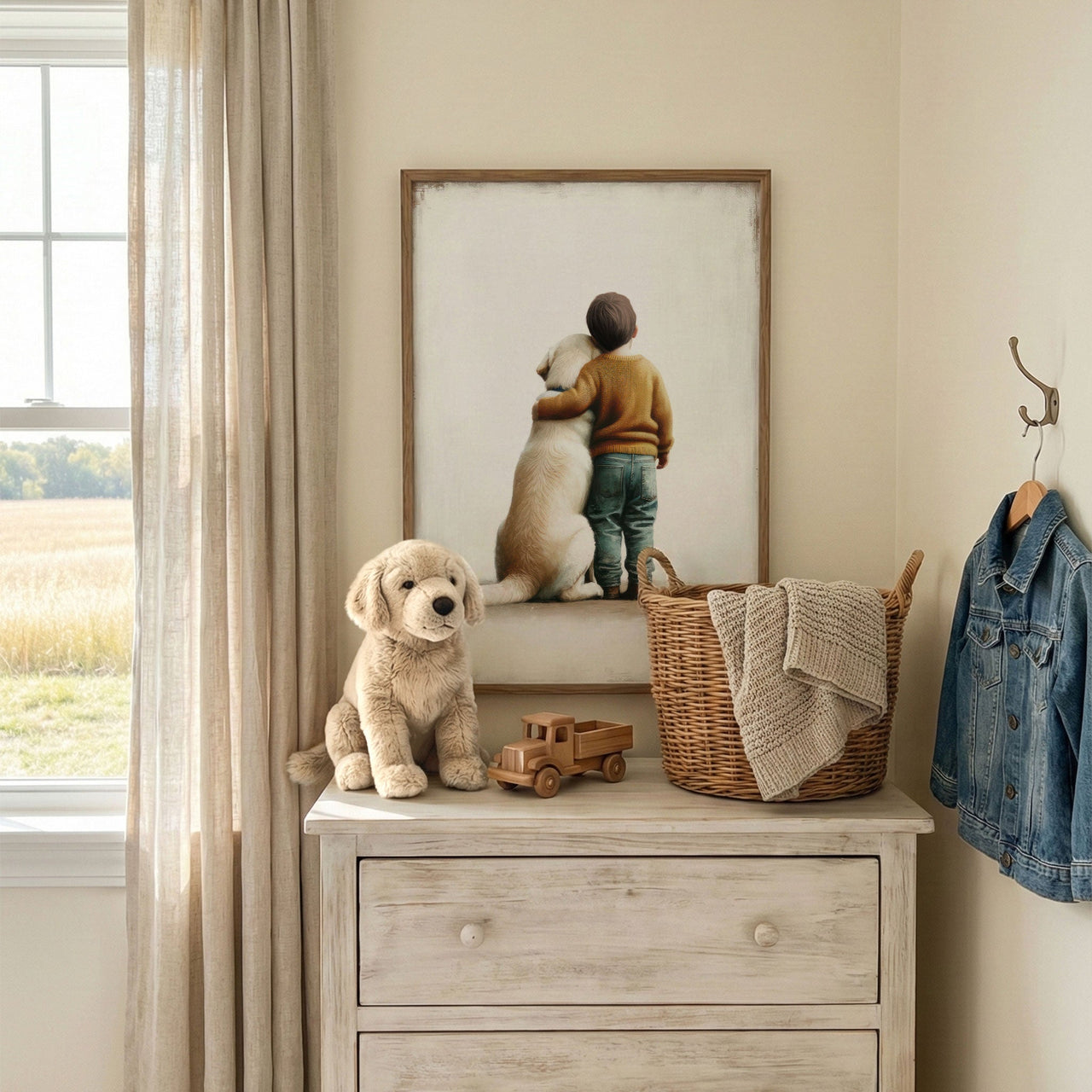 Yellow Labrador Wall Art – Dog Boys Room Print
