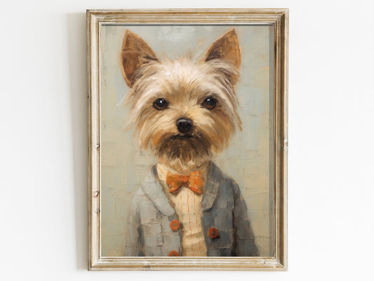 Yorkie Print, Vintage Yorkshire Terrier Decor, Gift for Dog Lovers - WildfieldPrints