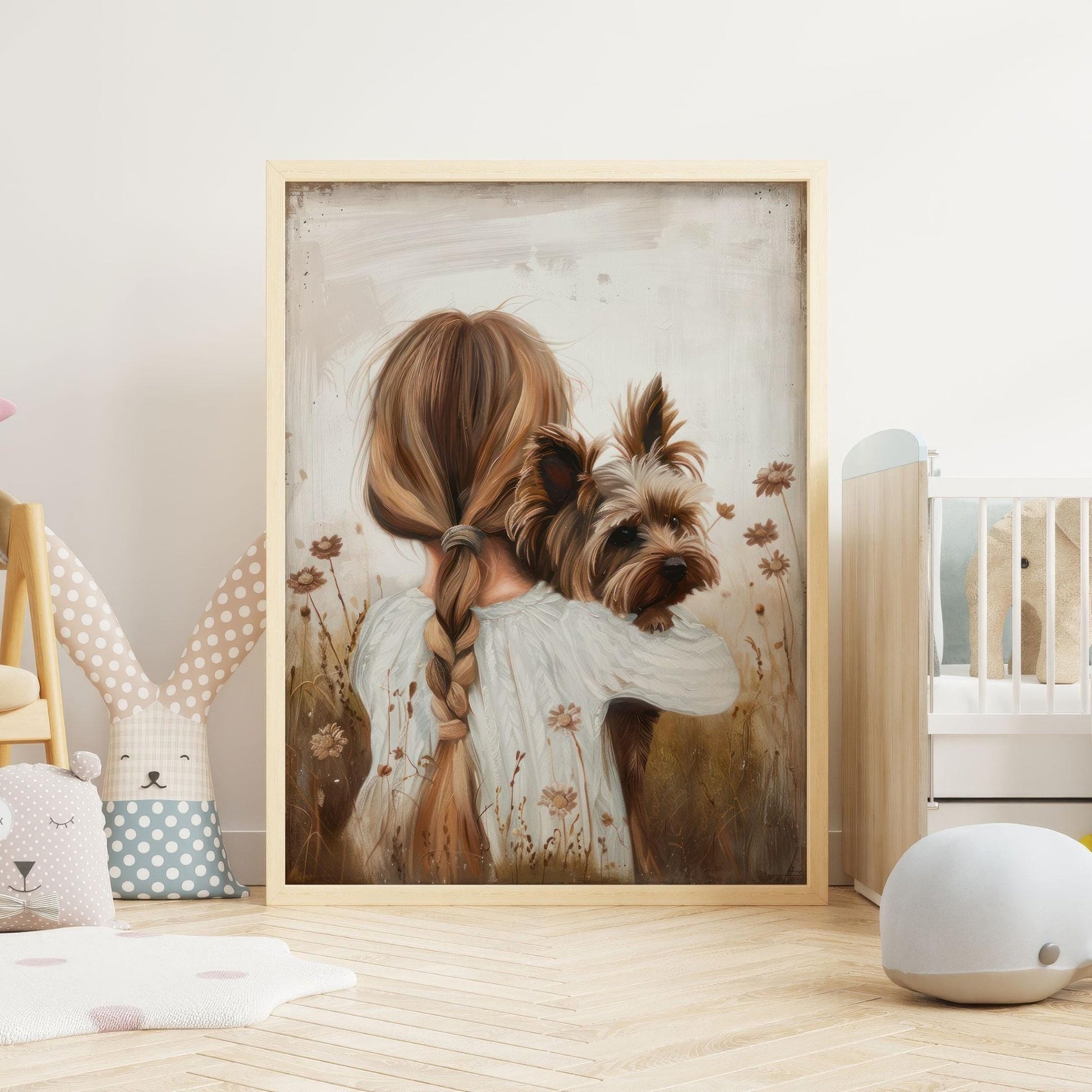 Yorkshire Terrier Nursery Decor, Vintage Yorkie Wall Art, Dog Print - WildfieldPrints