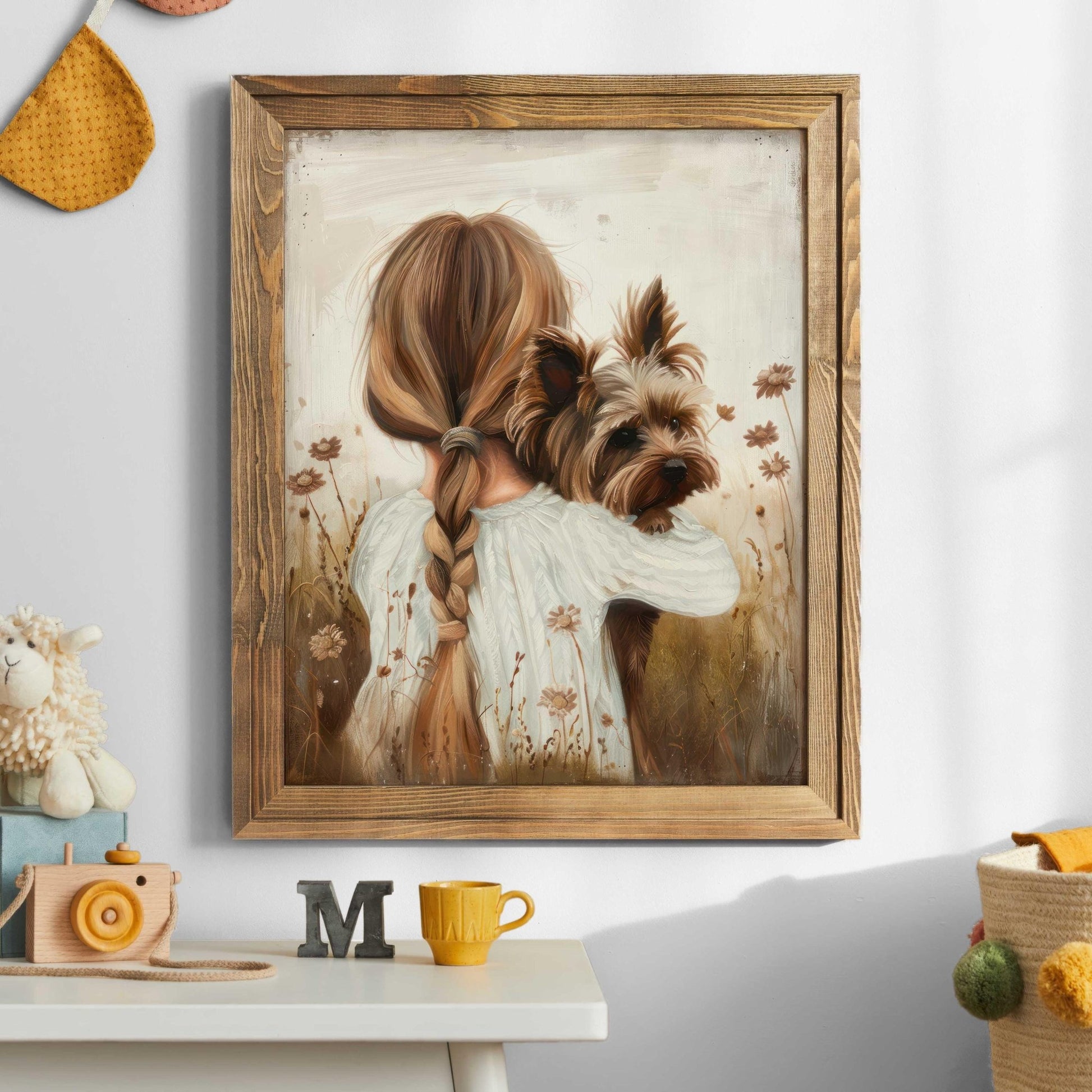 Yorkshire Terrier Nursery Decor, Vintage Yorkie Wall Art, Dog Print - WildfieldPrints