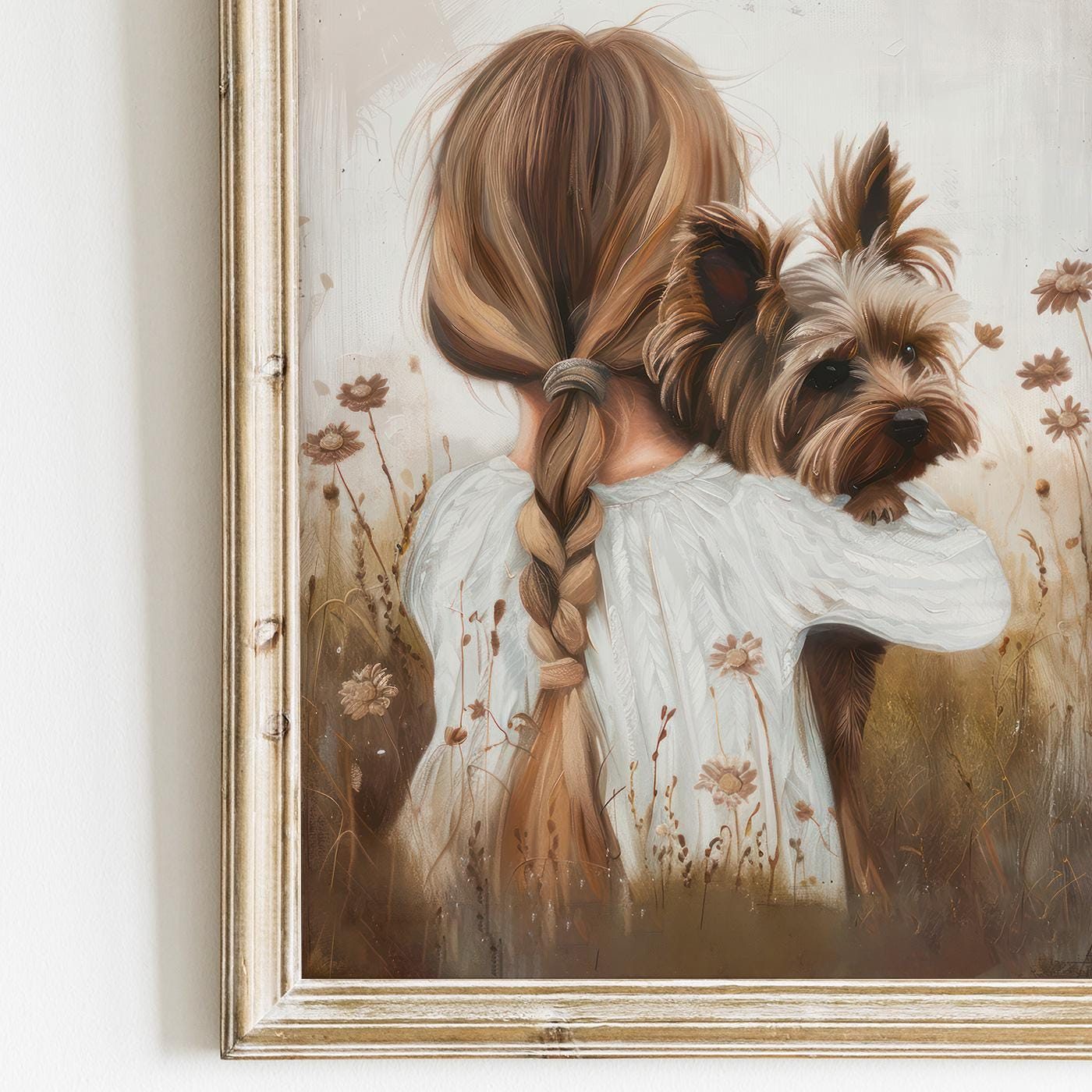 Yorkshire Terrier Nursery Decor, Vintage Yorkie Wall Art, Dog Print - WildfieldPrints