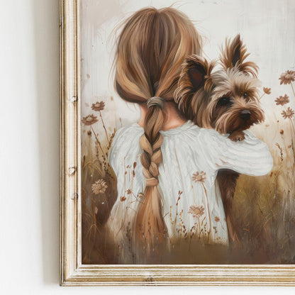 Yorkshire Terrier Nursery Decor, Vintage Yorkie Wall Art, Dog Print - WildfieldPrints