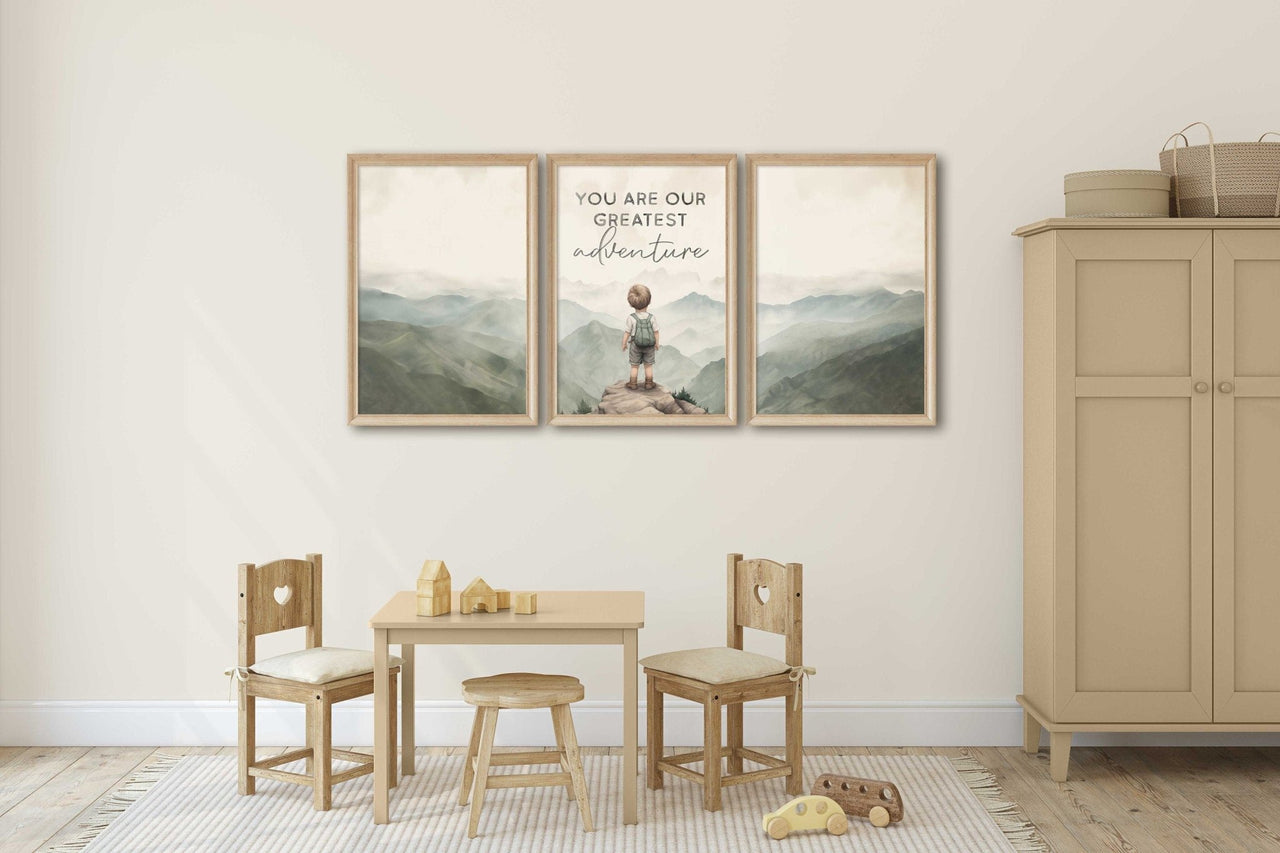 Little Explorer Print – Adventure Boys Room Wall Art • Set of 3