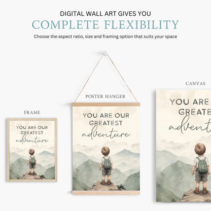You Are Our Greatest Adventure, Nursery Quote Print, Boys Room Decor, Adventure Theme - WildfieldPrints