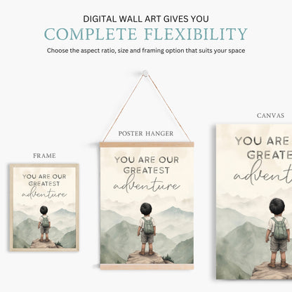 You Are Our Greatest Adventure Print, Adventure Nursery Art, Camping & Hiking Decor - WildfieldPrints