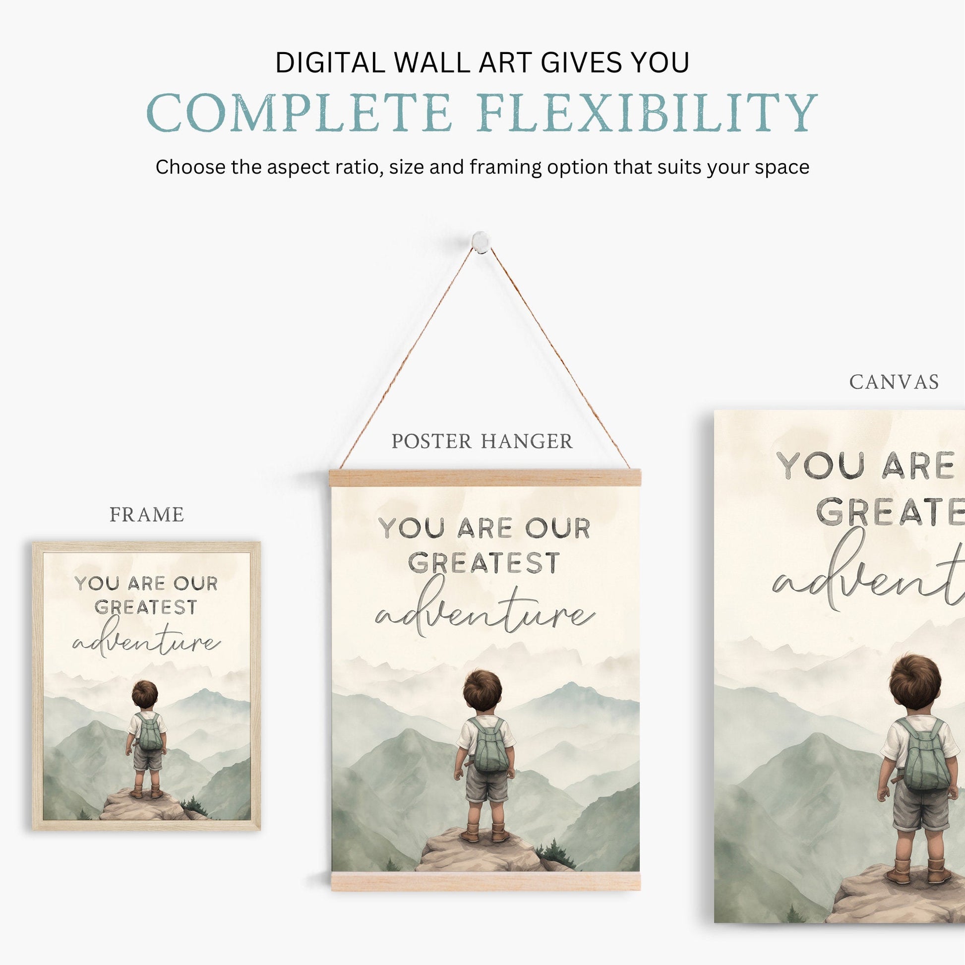 You Are Our Greatest Adventure Print, Boy Adventure Nursery Wall Art, Nature Kids Decor - WildfieldPrints