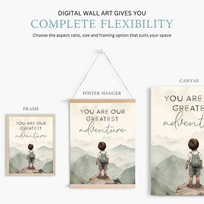 You Are Our Greatest Adventure Print, Boy Adventure Nursery Wall Art, Nature Kids Decor - WildfieldPrints